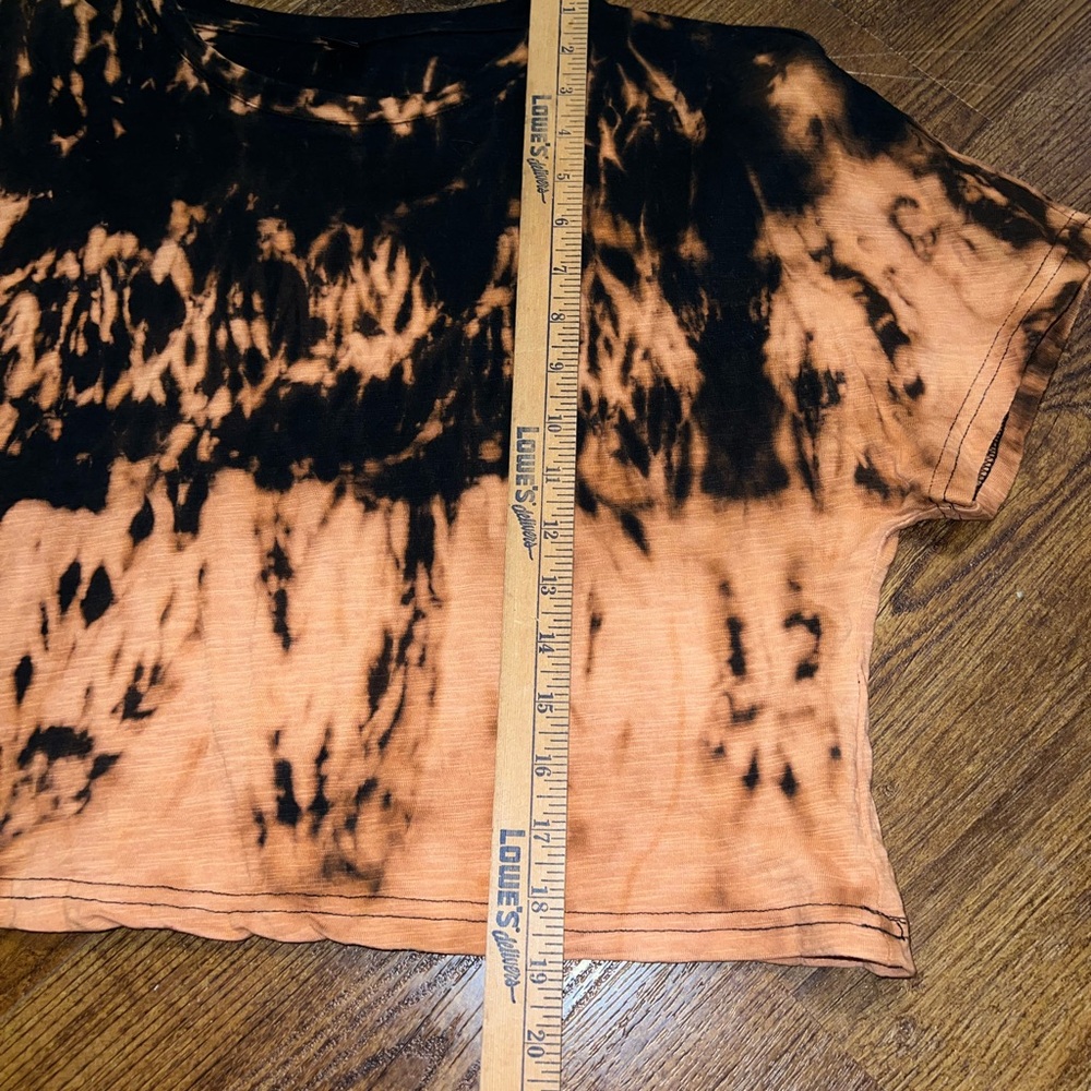 SHEIN Black & Orange Upcycled Tie-Dye Short Sleeve Boxy  Top Size L - Picture 12 of 12